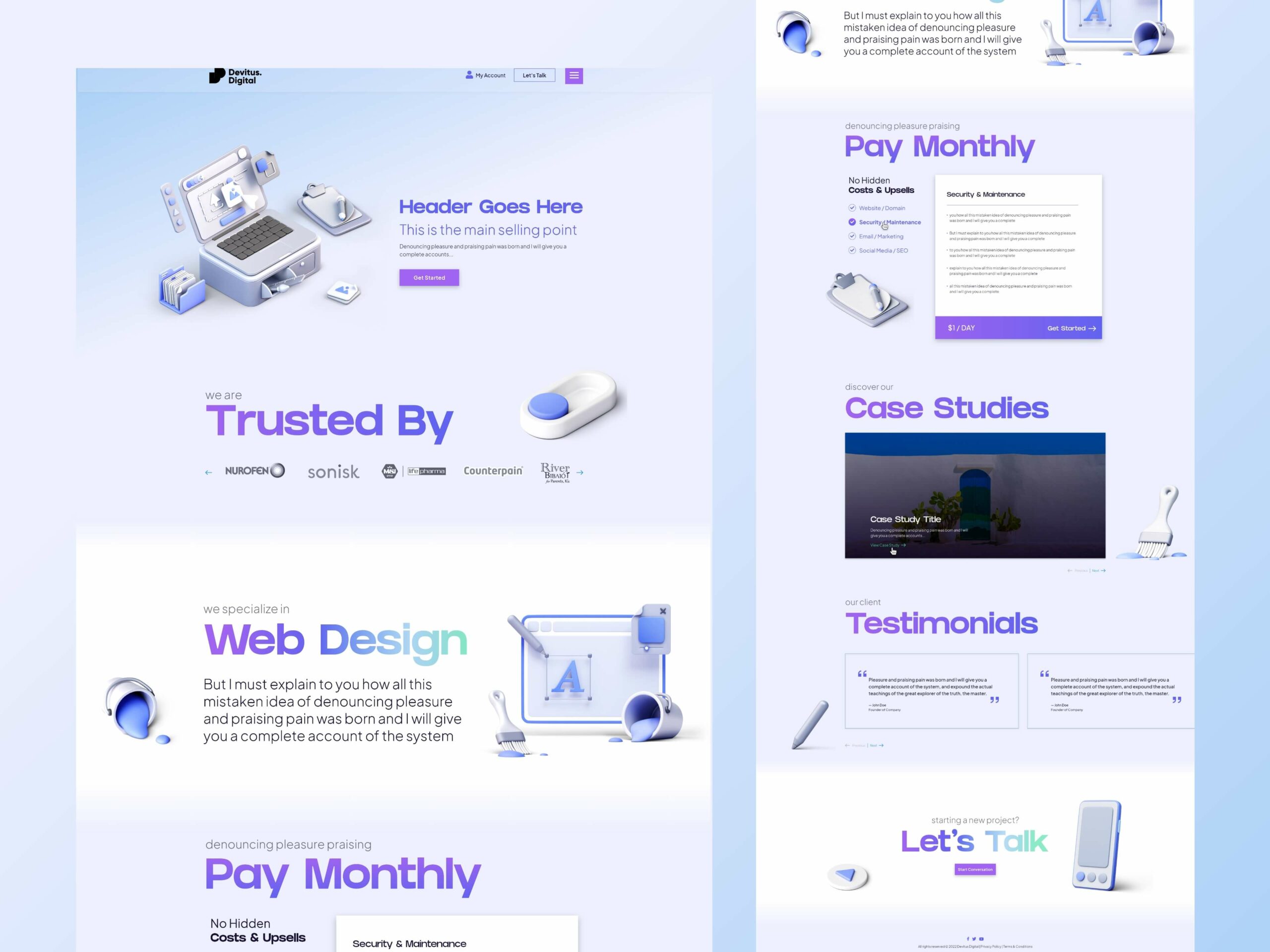 Website design of Devitus Digital in Nicosia
